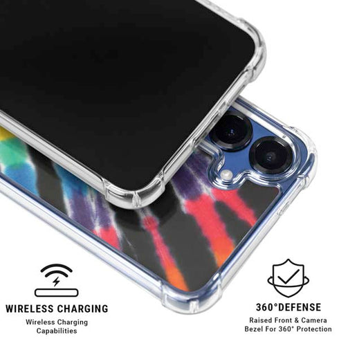 Liquid Blue Tie Dye - Rainbow Galaxy S25 Clear Case